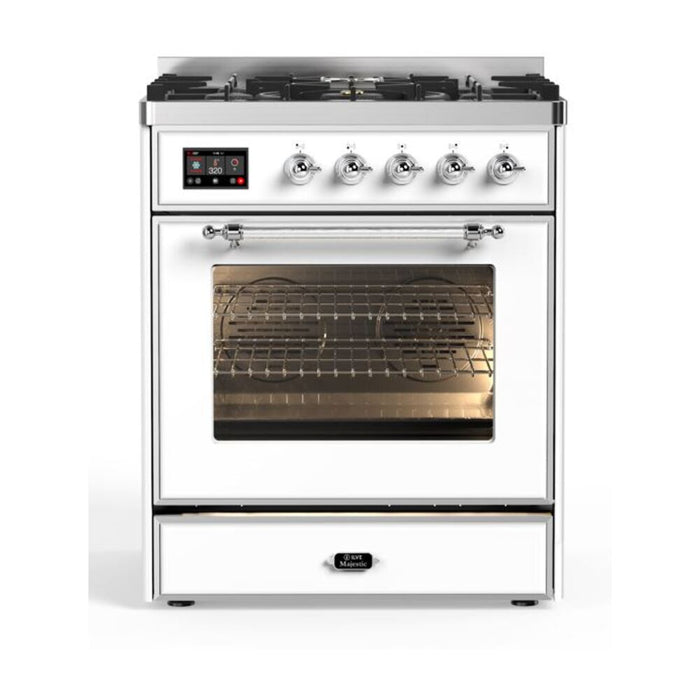 ILVE 30" Majestic II Series Gas Burner and Electric Oven Range with 5 Sealed Burners (UM30DNE3)