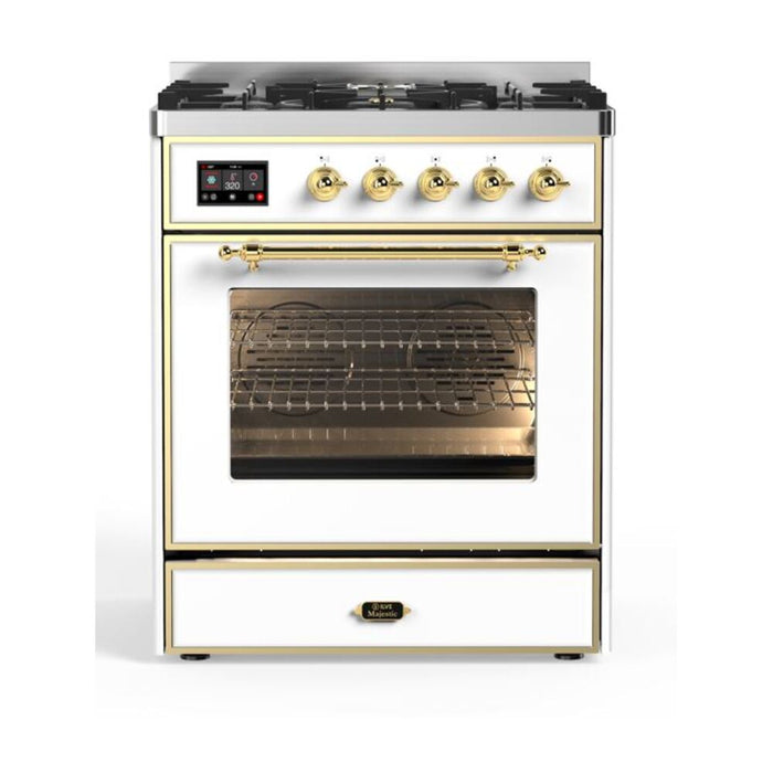 ILVE 30" Majestic II Series Gas Burner and Electric Oven Range with 5 Sealed Burners (UM30DNE3)