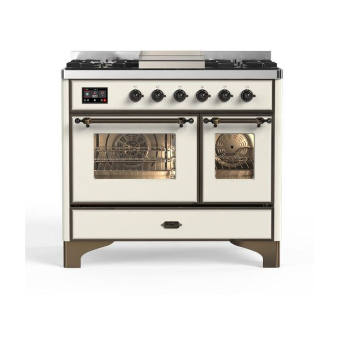 ILVE 40 Inch Majestic II Series Natural Gas/ Propane Gas Burner and Electric Oven with 6 Sealed Burners (UMD10FDNS3)