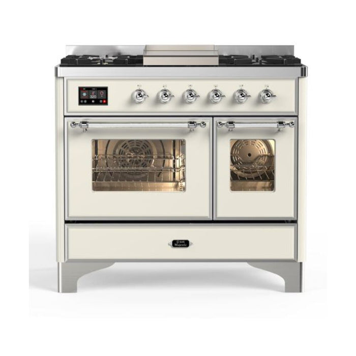 ILVE 40 Inch Majestic II Series Natural Gas/ Propane Gas Burner and Electric Oven with 6 Sealed Burners (UMD10FDNS3)