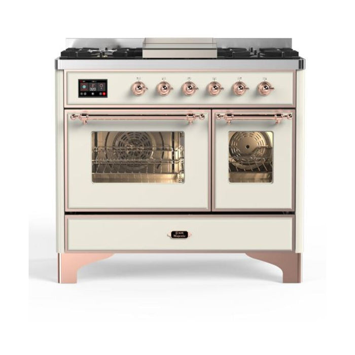 ILVE 40 Inch Majestic II Series Natural Gas/ Propane Gas Burner and Electric Oven with 6 Sealed Burners (UMD10FDNS3)