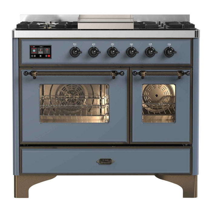 ILVE 40 Inch Majestic II Series Natural Gas/ Propane Gas Burner and Electric Oven with 6 Sealed Burners (UMD10FDNS3)