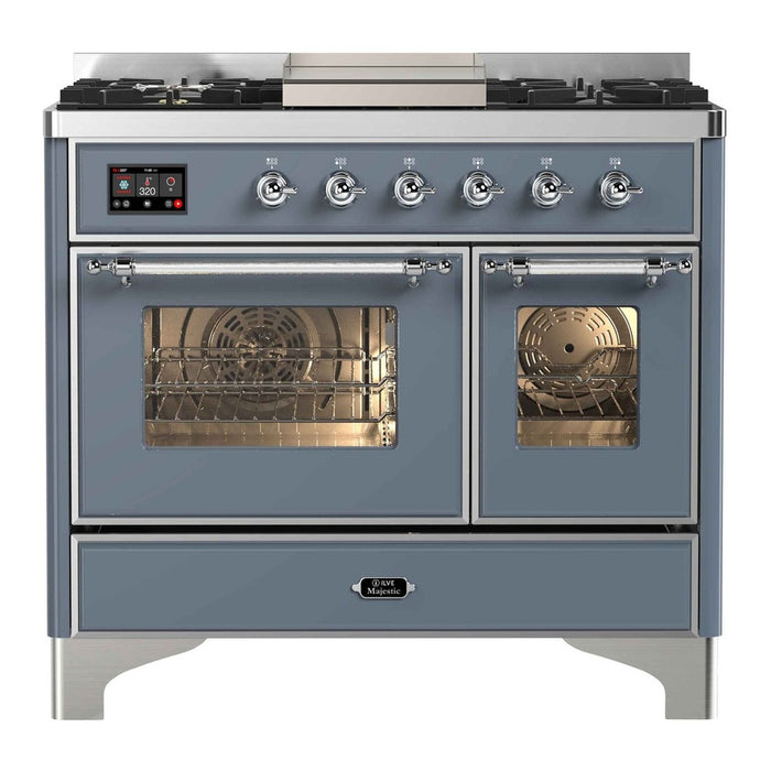 ILVE 40 Inch Majestic II Series Natural Gas/ Propane Gas Burner and Electric Oven with 6 Sealed Burners (UMD10FDNS3)