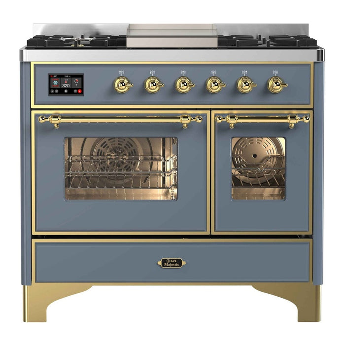 ILVE 40 Inch Majestic II Series Natural Gas/ Propane Gas Burner and Electric Oven with 6 Sealed Burners (UMD10FDNS3)