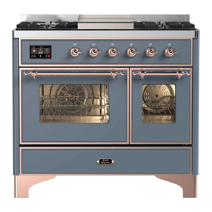 ILVE 40 Inch Majestic II Series Natural Gas/ Propane Gas Burner and Electric Oven with 6 Sealed Burners (UMD10FDNS3)