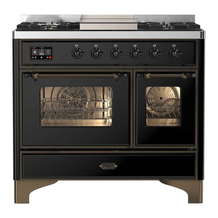 ILVE 40 Inch Majestic II Series Natural Gas/ Propane Gas Burner and Electric Oven with 6 Sealed Burners (UMD10FDNS3)