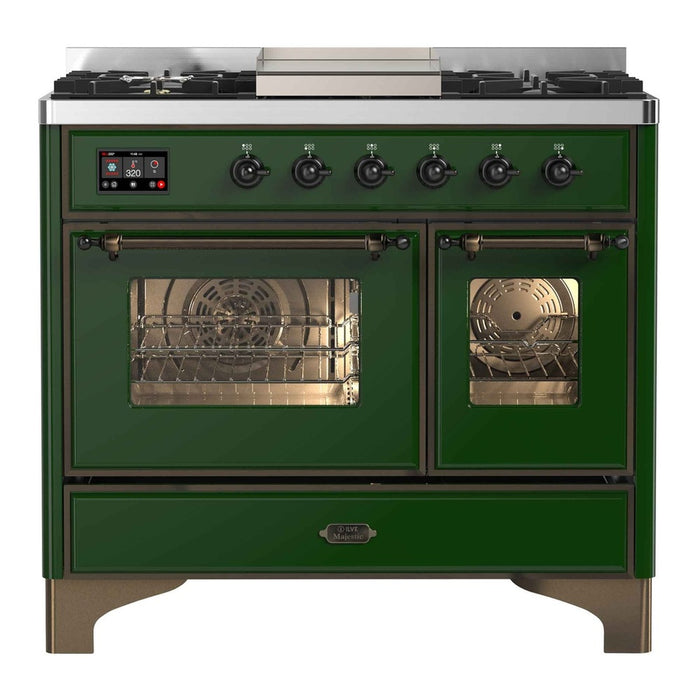 ILVE 40 Inch Majestic II Series Natural Gas/ Propane Gas Burner and Electric Oven with 6 Sealed Burners (UMD10FDNS3)