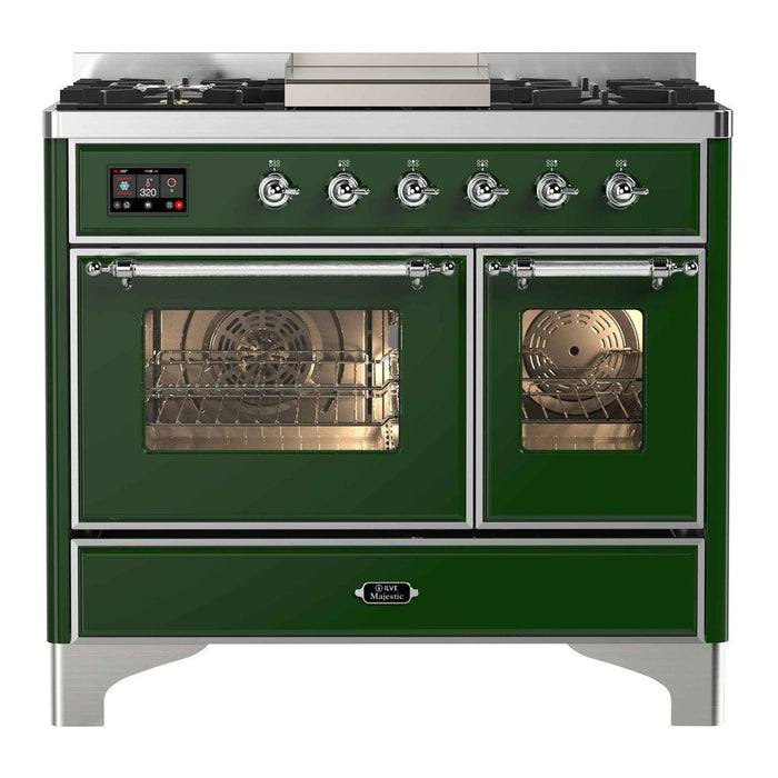 ILVE 40 Inch Majestic II Series Natural Gas/ Propane Gas Burner and Electric Oven with 6 Sealed Burners (UMD10FDNS3)
