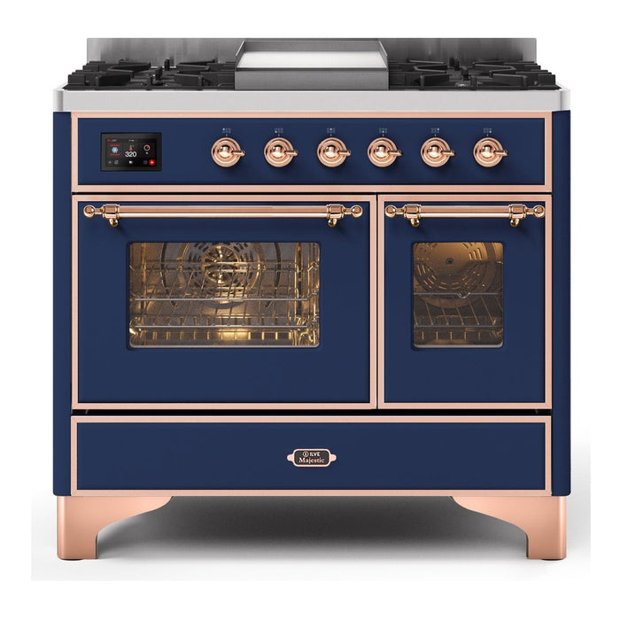 ILVE 40 Inch Majestic II Series Natural Gas/ Propane Gas Burner and Electric Oven with 6 Sealed Burners (UMD10FDNS3)