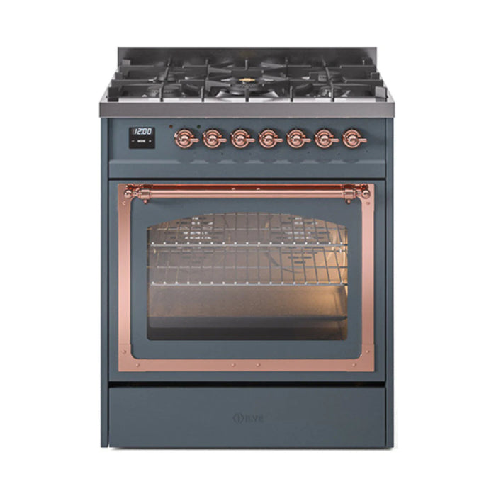 ILVE Nostalgie II Noblesse 30″ Dual Fuel Range Triple Glass Door - UN30NMP