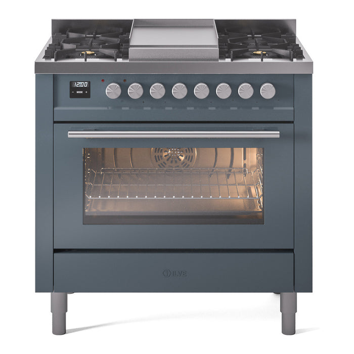 ILVE Professional Plus II 36-Inch Freestanding Dual Fuel Range with 6 Sealed Burner - UP36FWMP