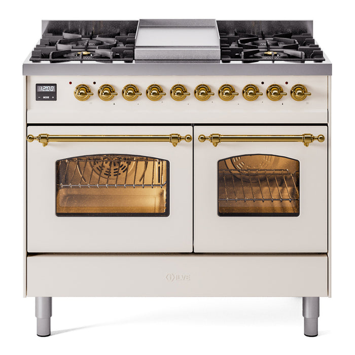 ILVE 40" Nostalgie II Series Freestanding Double Oven Dual Fuel Range
