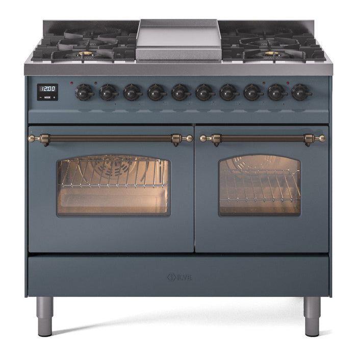ILVE 40" Nostalgie II Series Freestanding Double Oven Dual Fuel Range