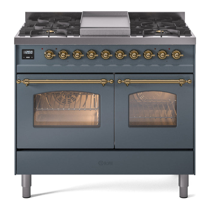 ILVE 40" Nostalgie II Series Freestanding Double Oven Dual Fuel Range
