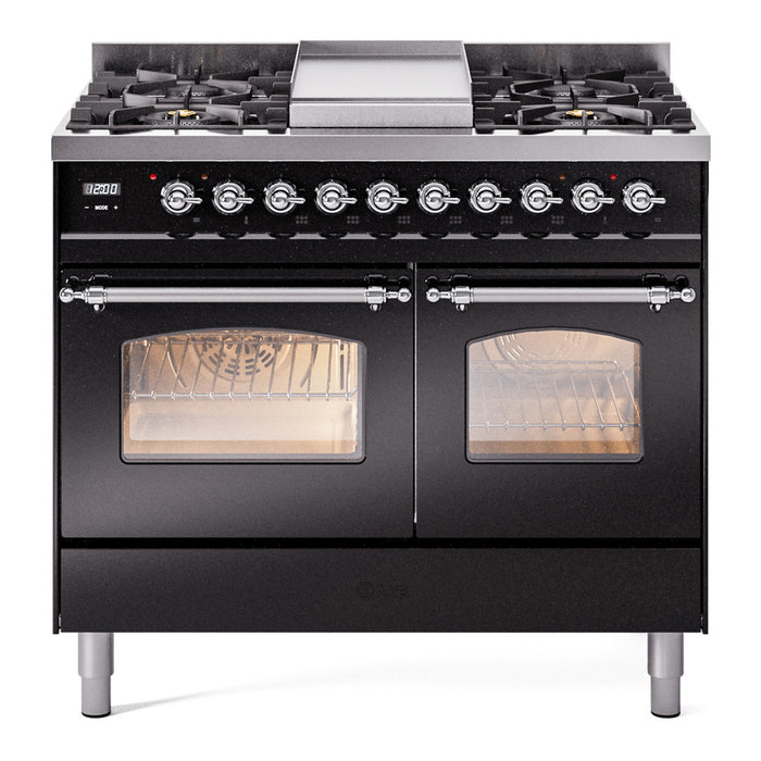 ILVE 40" Nostalgie II Series Freestanding Double Oven Dual Fuel Range