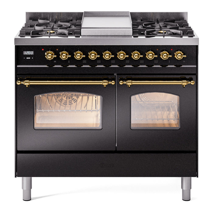 ILVE 40" Nostalgie II Series Freestanding Double Oven Dual Fuel Range
