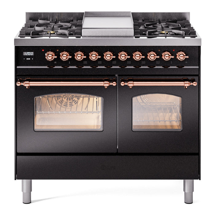 ILVE 40" Nostalgie II Series Freestanding Double Oven Dual Fuel Range