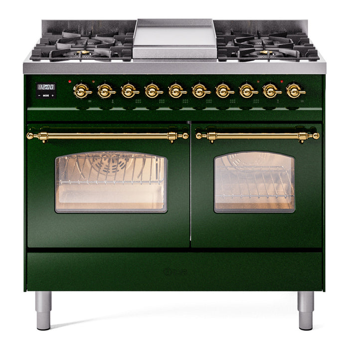 ILVE 40" Nostalgie II Series Freestanding Double Oven Dual Fuel Range