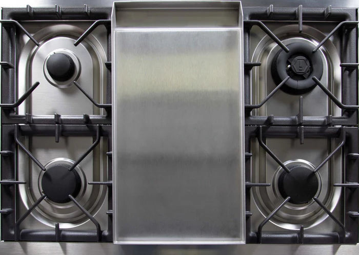 ILVE 36 Inch Majestic II Series Dual Fuel Natural Gas Range with 6 Burners and Griddle with 3.5 cu. ft. Oven Capacity TFT Oven Control Display (UM09FDNS3)