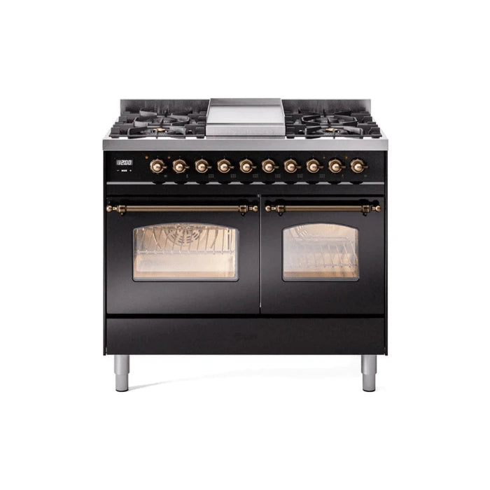 ILVE 40" Nostalgie II Series Freestanding Double Oven Dual Fuel Range