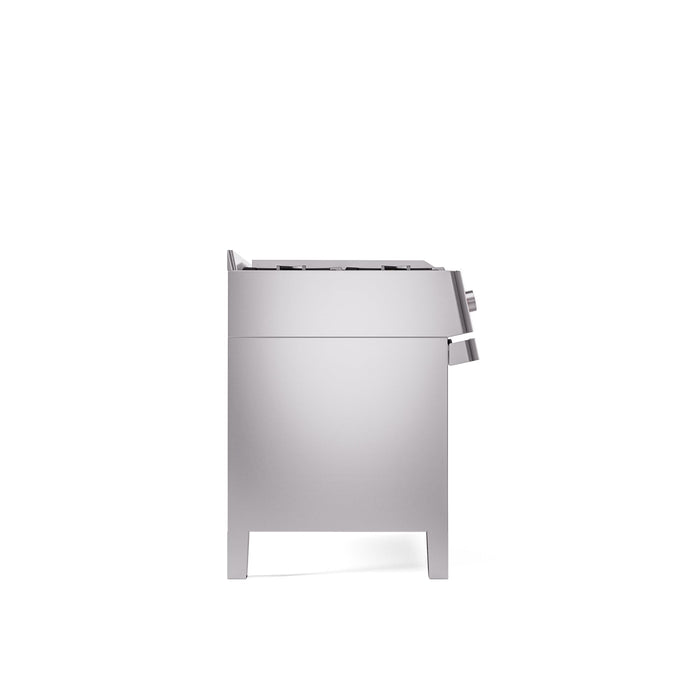 ILVE 48" Panoramagic Series Freestanding Double Oven Dual Fuel Range with 8 Sealed Burners and Griddle - UPM12FDS3