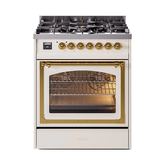 ILVE Nostalgie II Noblesse 30″ Dual Fuel Range Triple Glass Door - UN30NMP