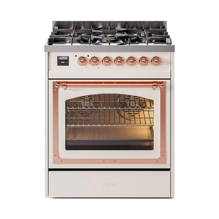 ILVE Nostalgie II Noblesse 30″ Dual Fuel Range Triple Glass Door - UN30NMP