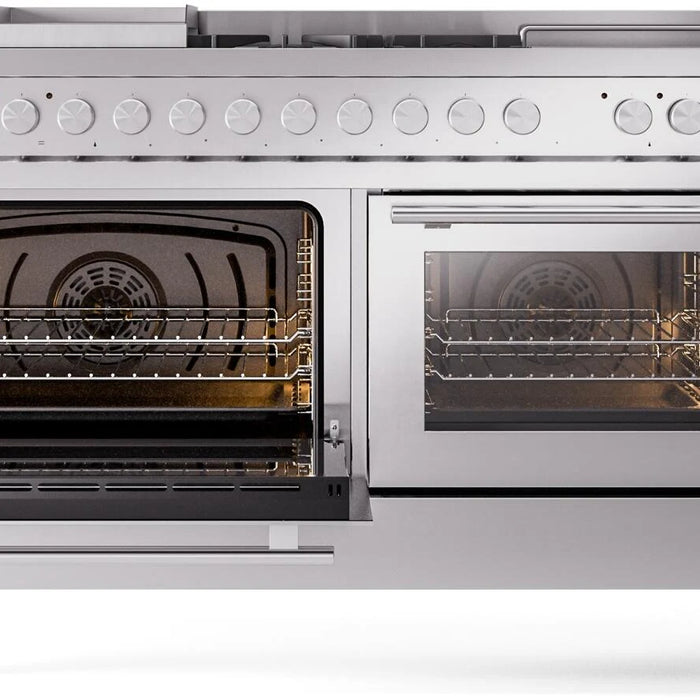ILVE Professional Plus II 60 Inch Dual Fuel Freestanding Range in Stainless Steel with Trim - UP60FSWMP