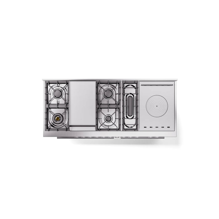 ILVE Professional Plus II 60 Inch Dual Fuel Freestanding Range in Stainless Steel with Trim - UP60FSWMP