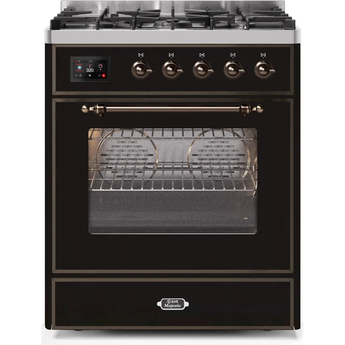 ILVE 30" Majestic II Series Gas Burner and Electric Oven Range with 5 Sealed Burners (UM30DNE3)